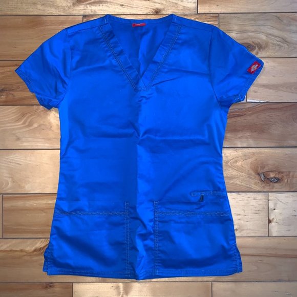 🍃2/$20🍃Dickies Women's Gen Flex V-Neck Scrub Top, Royal Blue, XXS - Picture 3 of 12